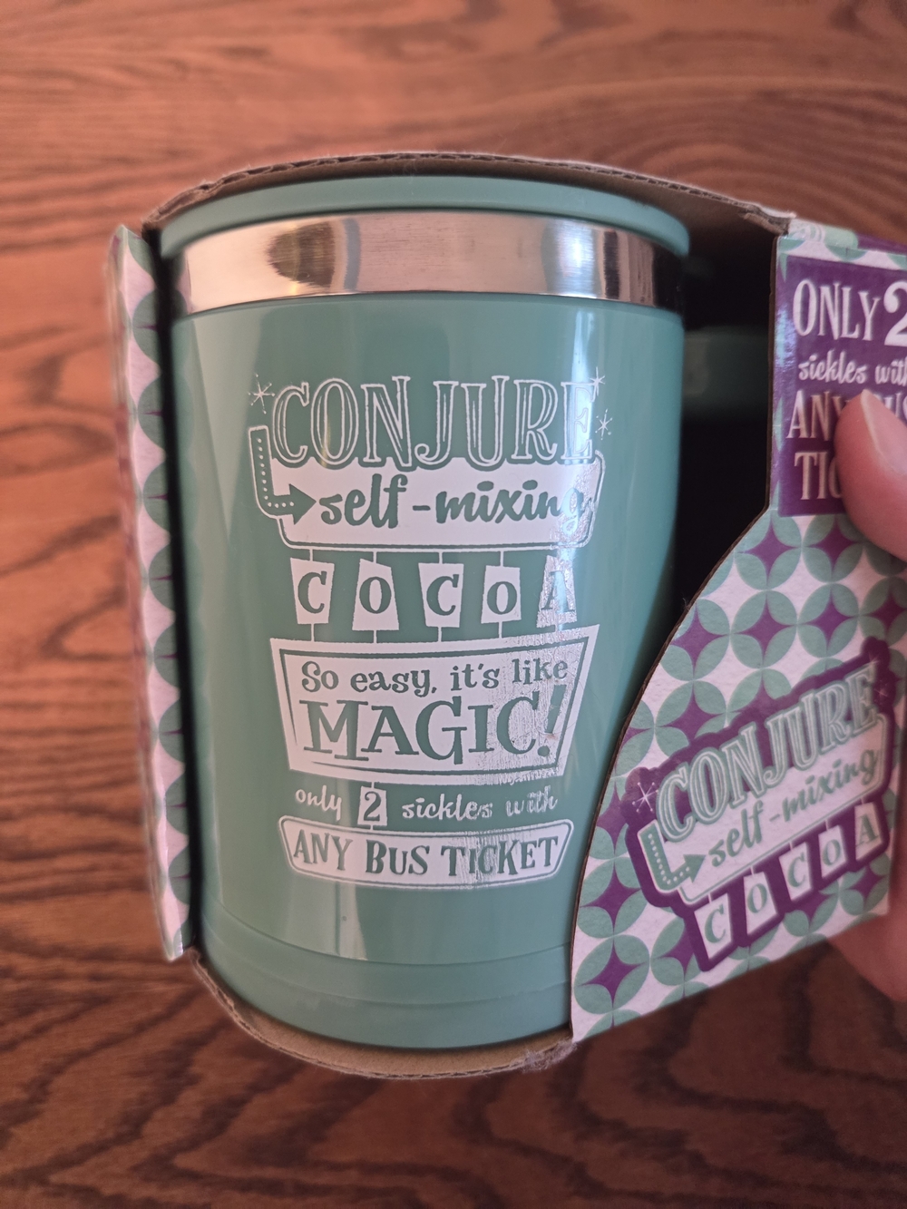 Accio Box - Night Bus Conjure Self-Mixing Cocoa Mug - Mint Green - Harry Potter